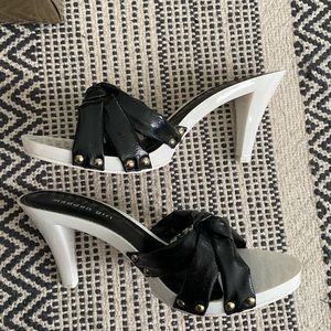 Madden Girl Black and White Heel Sandals